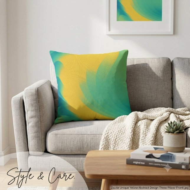 Unik gul abstrakt design kudde (Unique Yellow Abstract Design Throw Pillow)