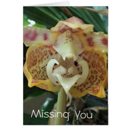 Unik gul blomma Saknar dig-kort Hälsningskort