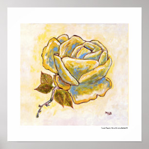Unik Gul ros-blomma Blommigt söder om Frankrike Poster