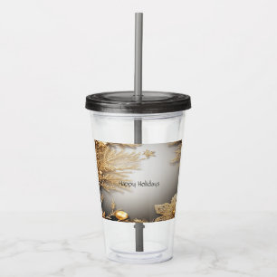 Unik Guld-dekorativ Helgdag-akrylisk tumlare Take Away Mugg