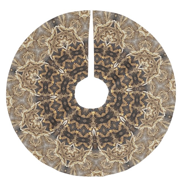 Unik Guld dekorativ Träd-skirt Julgransmatta Borstad Polyester (Framsidan)