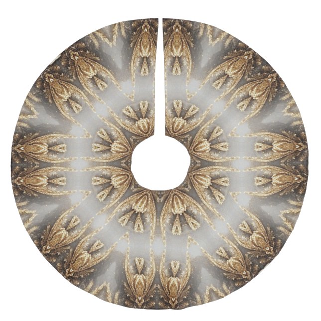 Unik Guld dekorativ Träd-skirt Julgransmatta Borstad Polyester (Framsidan)