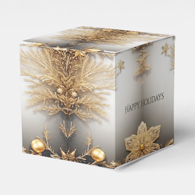 Unik Guld-ruta för dekorativ Helgdag Presentaskar (Framsidan Sidan)