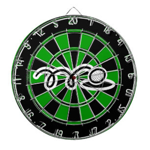 Unik guldfärgad gåva - Dartboard med golfutskrif Darttavla