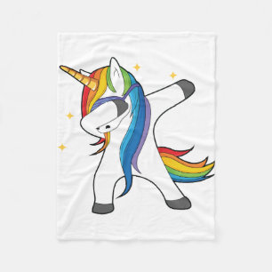 Unik gullig Unicorn som baddar filten Fleecefilt