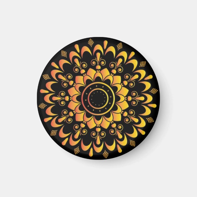 Unik gyllene mandaladesign-95747 magnet (Framsidan)
