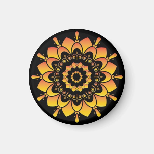 Unik gyllene mandaladesign-95748 magnet (Framsidan)