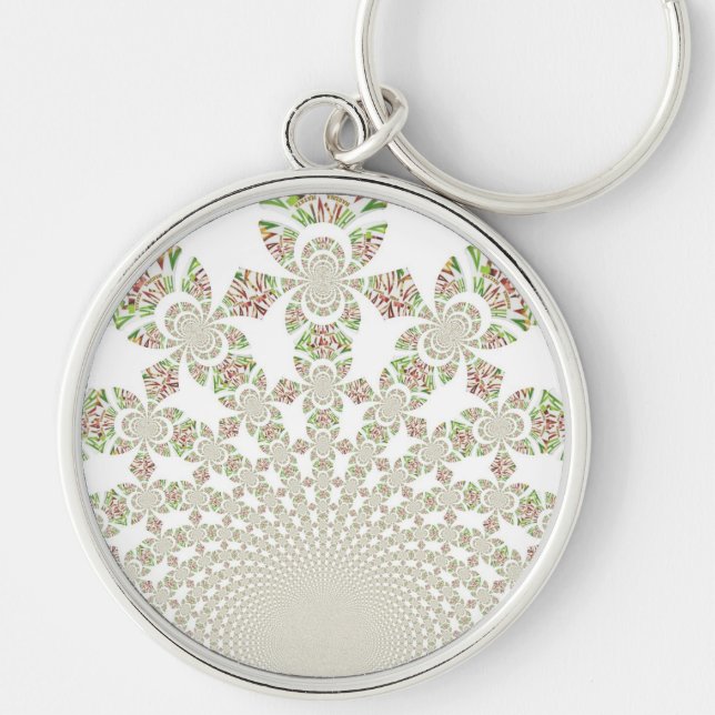 Unik Hakuna Matata-design: Serene Vibes Rund Silverfärgad Nyckelring (Framsidan)