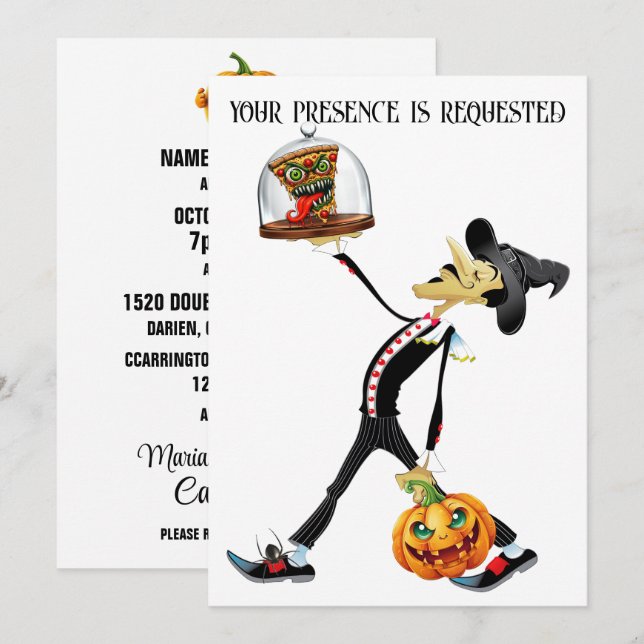 Unik Halloween-inbjudan Inbjudningar (Fram/baksida)