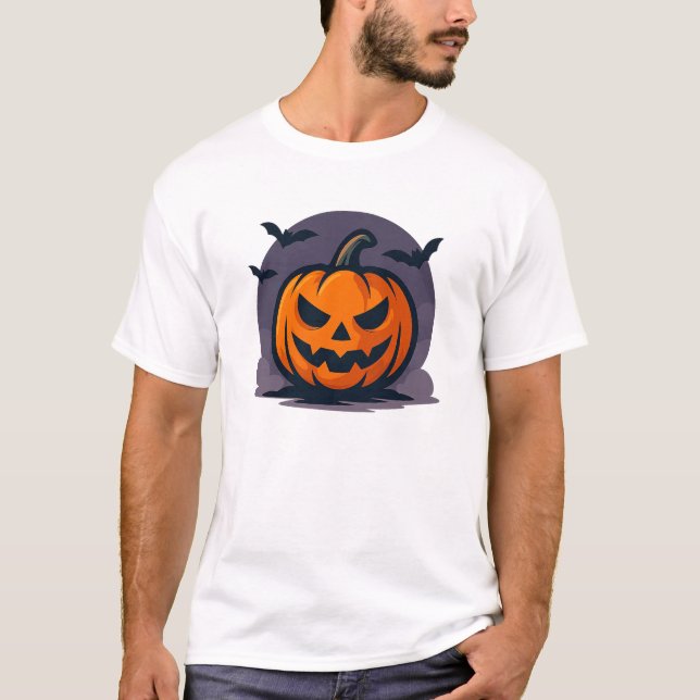 Unik Halloween-Jack-O'-Lanterndesign T Shirt (Framsida)