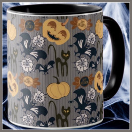 Unik halloween mönster mugg