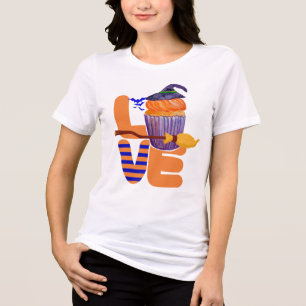 Unik Halloween-uppdelningstext för staplad Kärlek- T Shirt