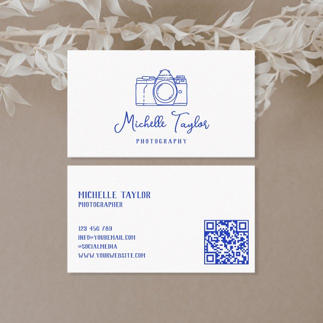 Unik Hand plockade-fotokamera QR-kod Visitkort (Skapare uppladdad)