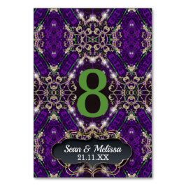 Unik händelse för Gnistran Guld i lila Grönt Bordsnummer