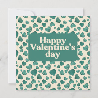 Unik handmålad Grönt för alla hjärtans dagskort Tack Kort