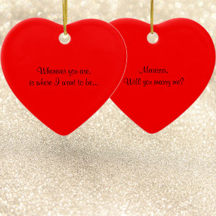 Unik Heart Bröllop Frieri Idea-ornament Julgransprydnad Keramik