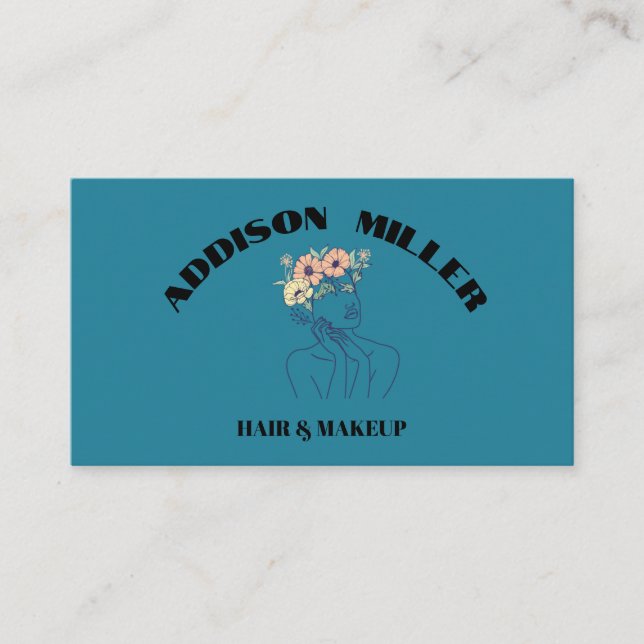 Unik hektisk hair & Makeup &QR-kod Visitkort (Framsida)