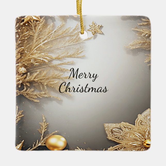 Unik Helgdag för dekorativ jul i Guld Julgransprydnad Keramik (Framsida)