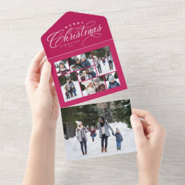 Unik helgdag för god jul rosa-fotokollage