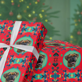 Unik Helgdag Hund Foto First Pet Gift Santa Hat Presentpapper