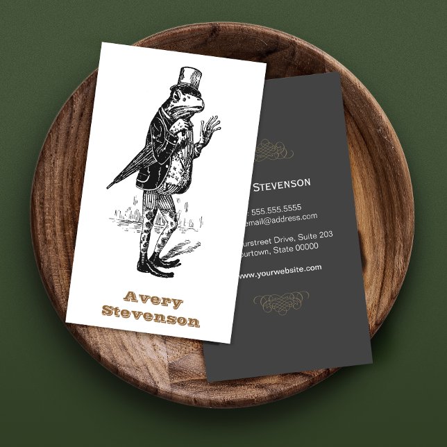 Unik Hipster-Vintage, gentleman Frog Visitkort (Skapare uppladdad)