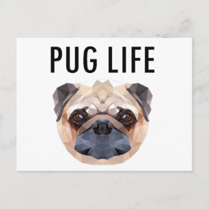 Unik Hund för Pug Design Vykort