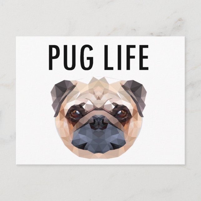 Unik Hund för Pug Design Vykort (Framsida)