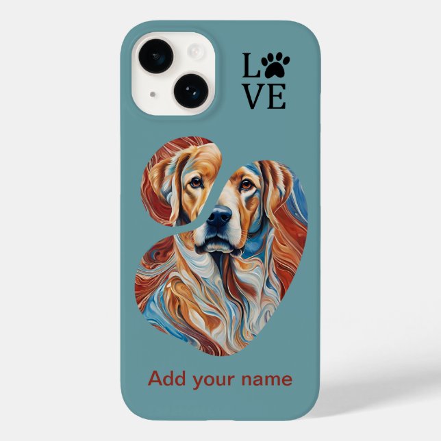 Unik hundkonst iPhone/iPad-fodral (Baksida)