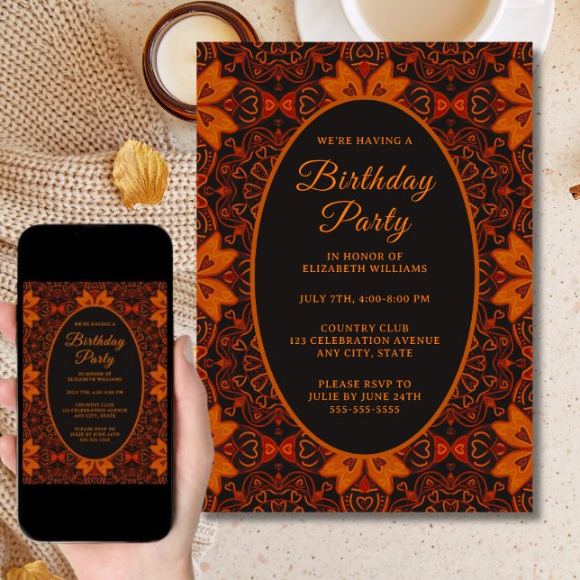 Unik i Elaborate Boho Födelsedagsfest inbjudan (Skapare uppladdad)