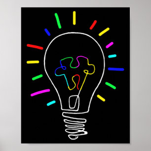 Unik illustration för autismmedvetenhet för stöd t poster