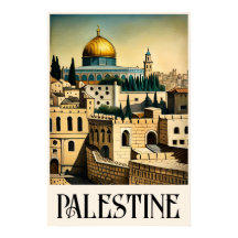 Unik illustration i vintage-stil Jerusalem-plakat