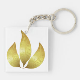 Unik imponerande tre guld-löv med prydnadsföremål