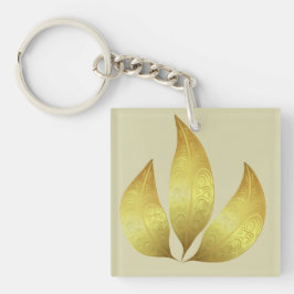 Unik imponerande tre guld-löv med prydnadsföremål