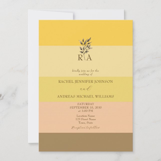 Unik inbjudan till Boho Fall Wedding (Framsida)