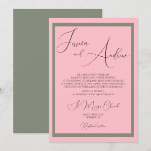 Unik inbjudan till Dusty Rosa & Sage Wedding