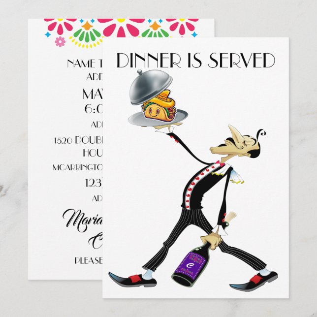 Unik inbjudan till Middag/Insamling av version 2 (Fram/baksida)