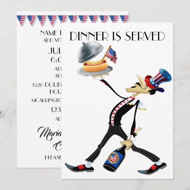 Unik inbjudan till Middag/Insamling av version 3 (Fram/baksida)