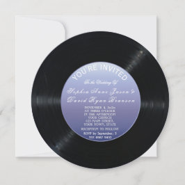 Unik inbjudan till retro Vinyl Record Wedding