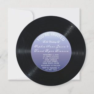 Unik inbjudan till retro Vinyl Record Wedding