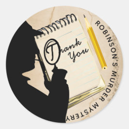 Unik inbjudan till vintage Murder-mysteriet Runt Klistermärke