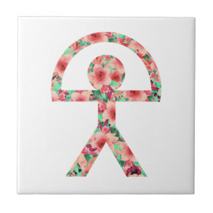 Unik indianmänniska i Blommigtens utformning Kakelplatta