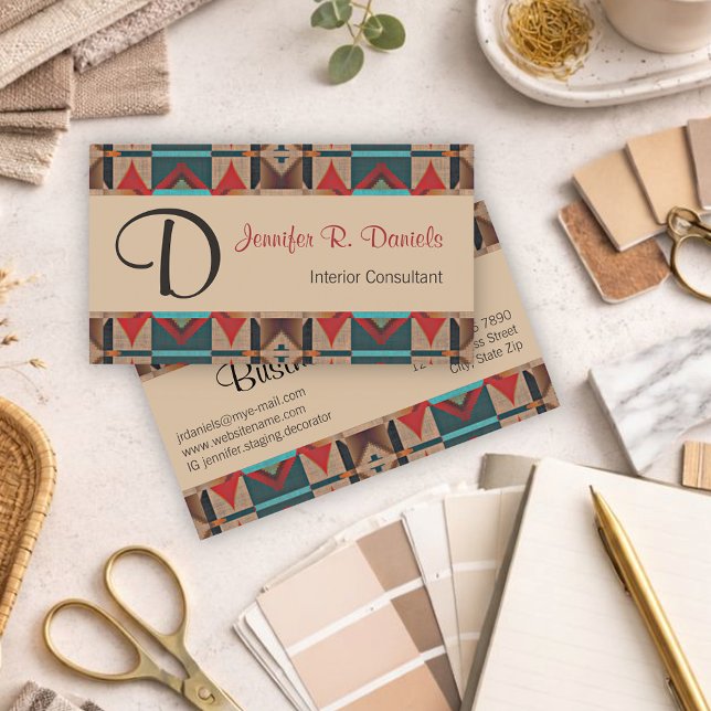 Unik inhemsk Indian-stamkonst Mönster Visitkort (Skapare uppladdad)