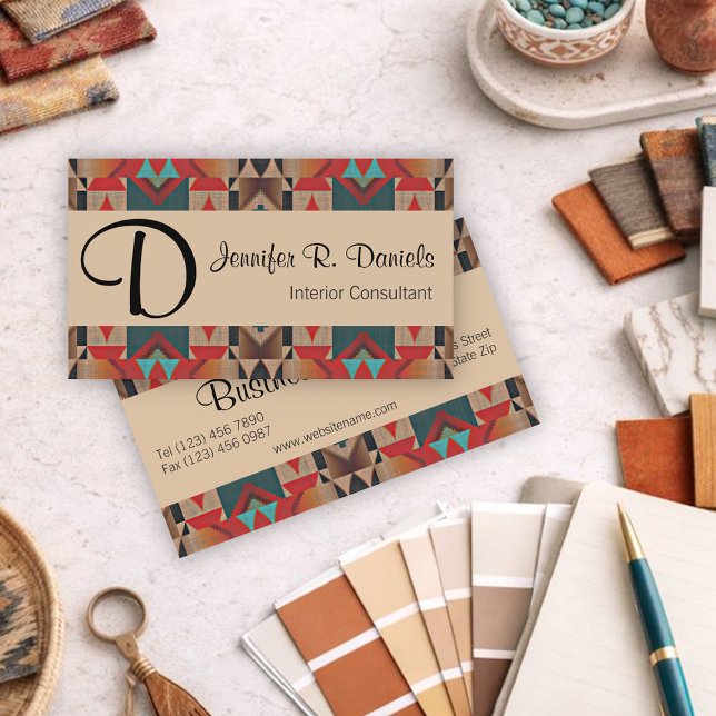 Unik inhemsk Indian-stamkonst Mönster Visitkort (Skapare uppladdad)