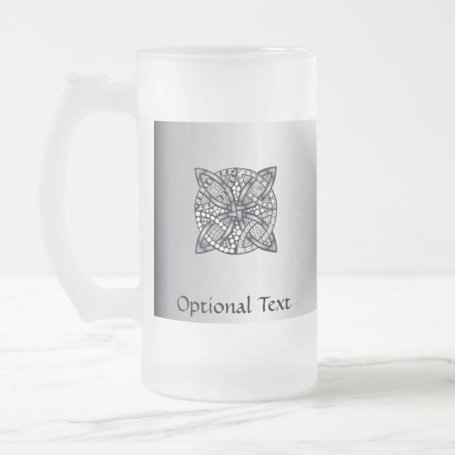 Unik inspirerad keltisk knut frostat ölglas (Vänster)