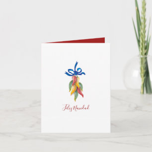 Unik jul för Röd och Grönt - vattenfärg Helgkort