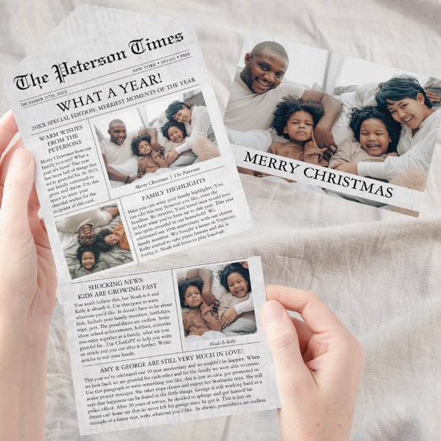 Unik julfotsortering i dagstidning (Newspaper Christmas Card)