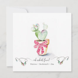 Unik julljul för Red & Grönt Cute Cactus Anteckningskort