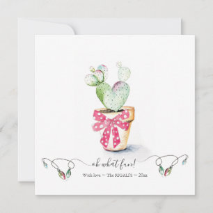 Unik julljul för Red & Grönt Cute Cactus Anteckningskort
