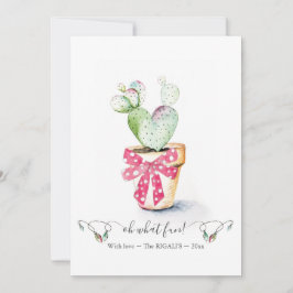 Unik julljul för Red & Grönt Cute Cactus Julkort