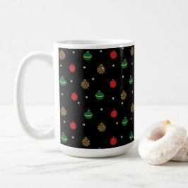 Unik julprydnad Baubles Black Mönster Kaffemugg
